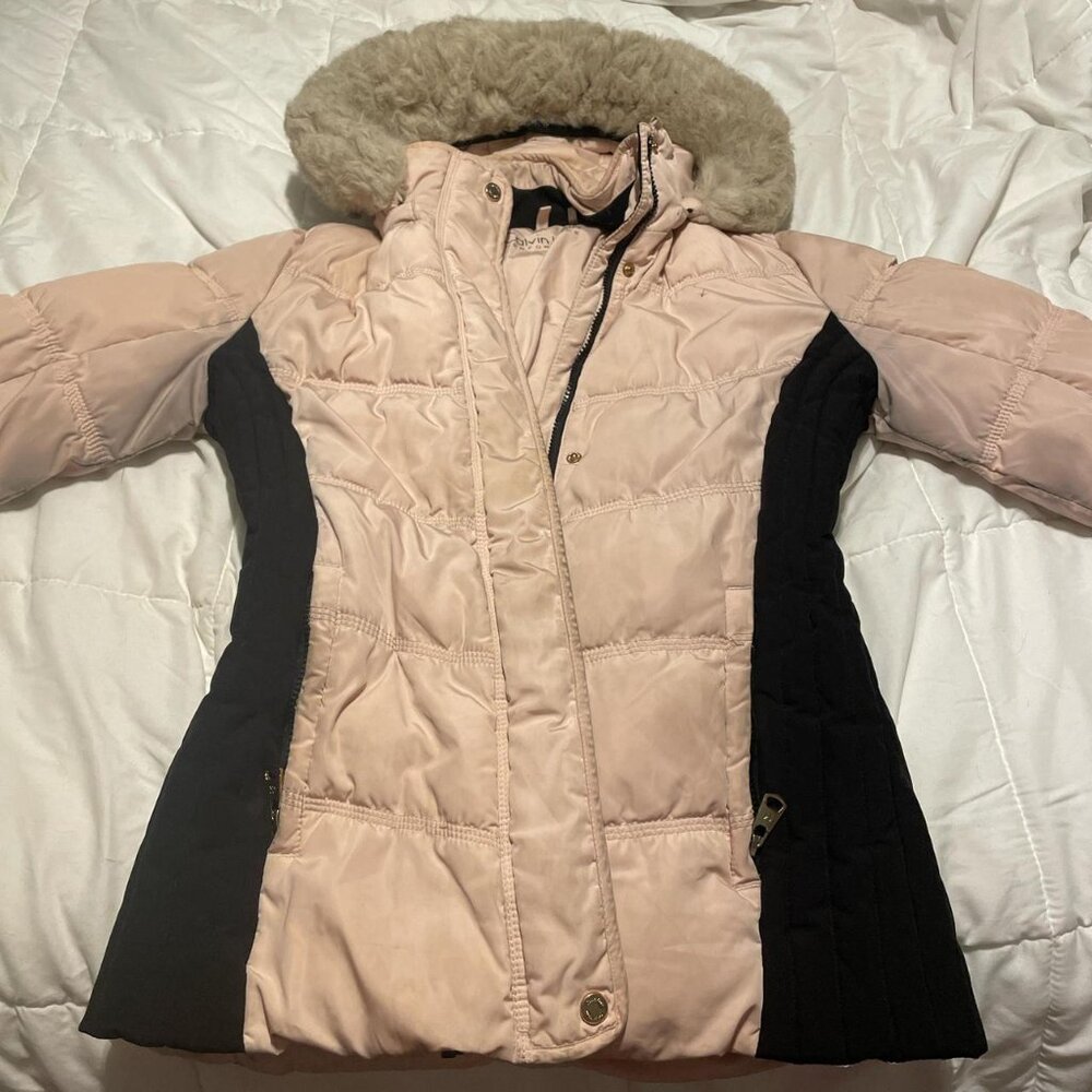 Calvin Klein Women's Pink and Black Coat